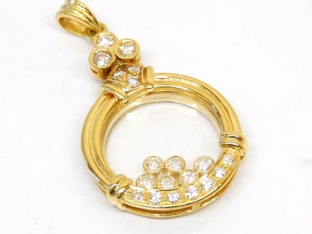 K18 ダイヤ 0.47ct ■ イエローゴールド ペンダント トップ ガラス込み5.5g YG ダイヤモンド レディース □8E8F●｜ブランドショップ　フォーサイト