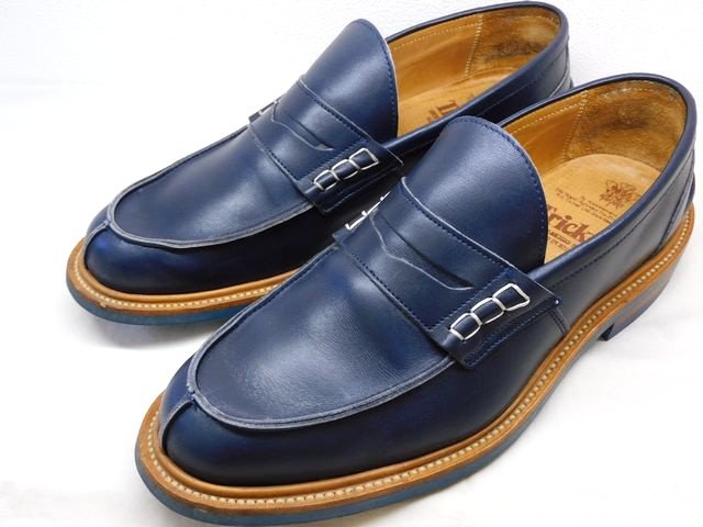 美品 Tricker's トリッカーズ ■ サイズ7.5 約26~26.5cm コインローファー メンズ M3227 JAMES PENNY LOAFER ジェームス ネイビー□8F|ブランドショップ フォーサイト