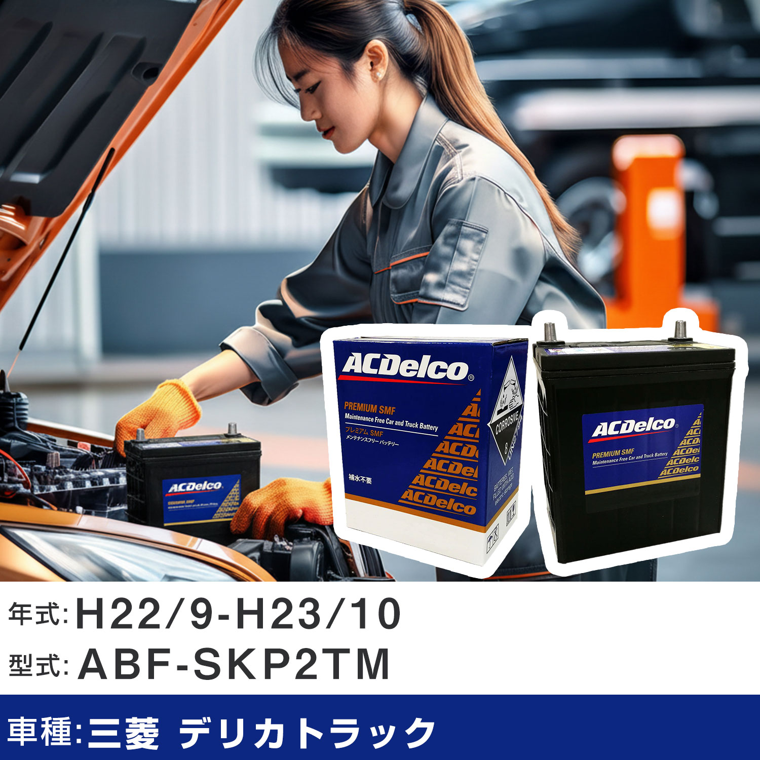 車 バッテリー 三菱 デリカトラック H22/9-H23/10 ABF-SKP2TM 1800cc/標準地仕様車 適合参考 ACデルコ SMF80D26L カーメンテナンス 車検整備 自動車用品 【H22003】|yadocari - ヤドカリ -