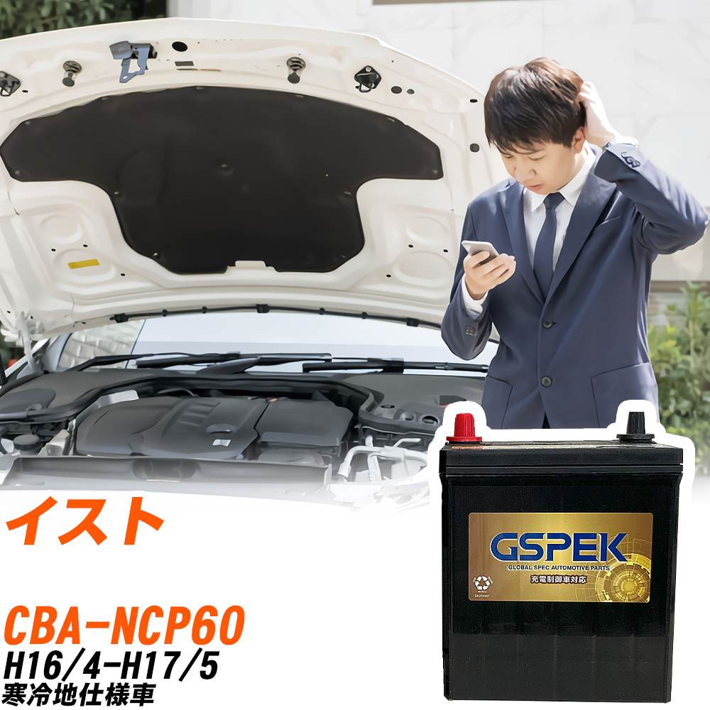 トヨタ イスト NCP60 H16/4-H17/5 寒冷地仕様車 バッテリー GSPEK 車 Gシリーズ G-65B24R/PL 【H04006】|yadocari - ヤドカリ -
