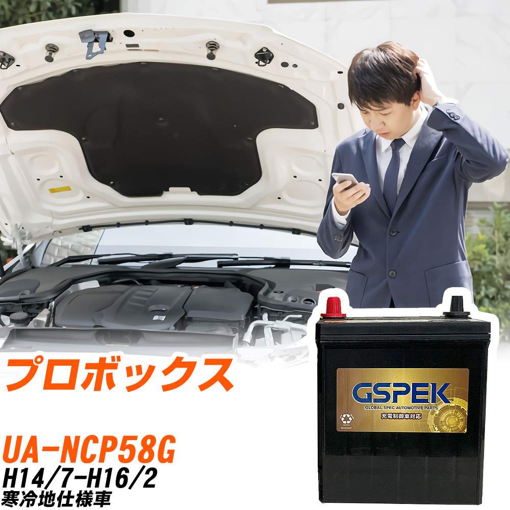 トヨタ プロボックス NCP58G H14/7-H16/2 寒冷地仕様車 バッテリー GSPEK 車 Gシリーズ G-65B24R/PL 【H04006】｜yadocari - ヤドカリ -