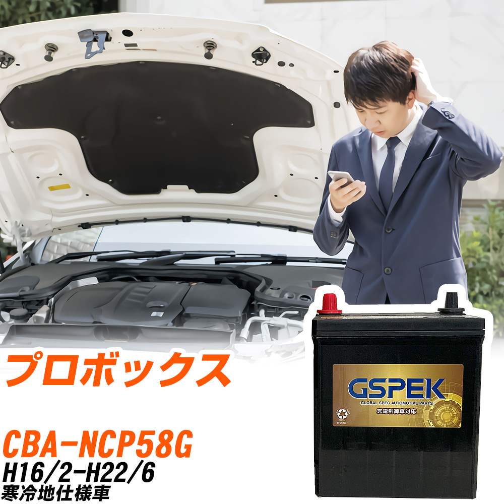 トヨタ プロボックス NCP58G H16/2-H22/6 寒冷地仕様車 バッテリー GSPEK 車 Gシリーズ G-65B24R/PL 【H04006】|yadocari - ヤドカリ -