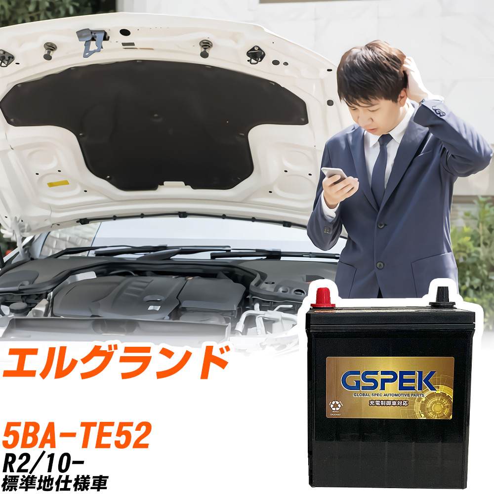 日産 エルグランド TE52 R2/10- 標準地仕様車 バッテリー GSPEK 車 Gシリーズ G-85D23L/PL 【H04006】|yadocari - ヤドカリ -