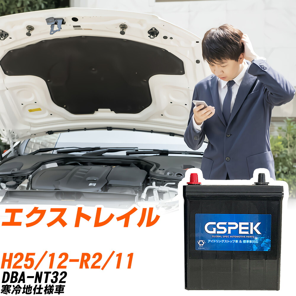 日産 エクストレイル NT32 H25/12-R2/11 寒冷地仕様車 バッテリー 車用 GSPEK Wシリーズ W-S100/PL 【H04006】｜yadocari - ヤドカリ -