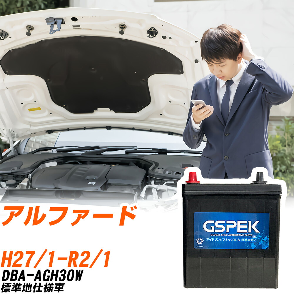 トヨタ アルファード AGH30W H27/1-R2/1 標準地仕様車 バッテリー 車用 GSPEK Wシリーズ W-S100/PL 【H04006】｜yadocari - ヤドカリ -