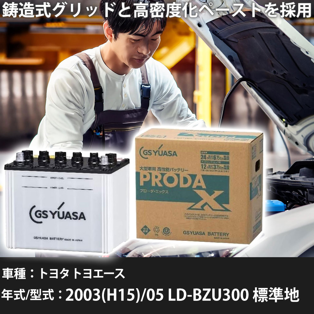 車 バッテリー トヨタ トヨエース 2003(H15)/05 LD-BZU300 標準地 4100cc GSユアサ PRX-95D31L 車検整備 自動車用品 【大型直送品】【H31006】|yadocari - ヤドカリ -