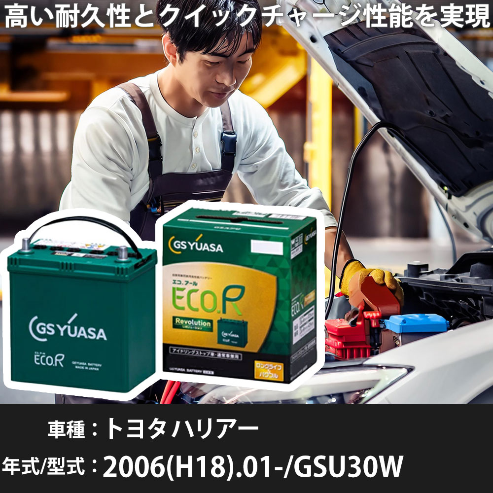 車 バッテリー トヨタ ハリアー 2006(H18).01-/GSU30W 3500cc/充電制御 寒冷地 適合参考 GSユアサ ER-S-110/110D26L カーメンテナンス 車検整備 自動車用品【H31006】｜yadocari - ヤドカリ -
