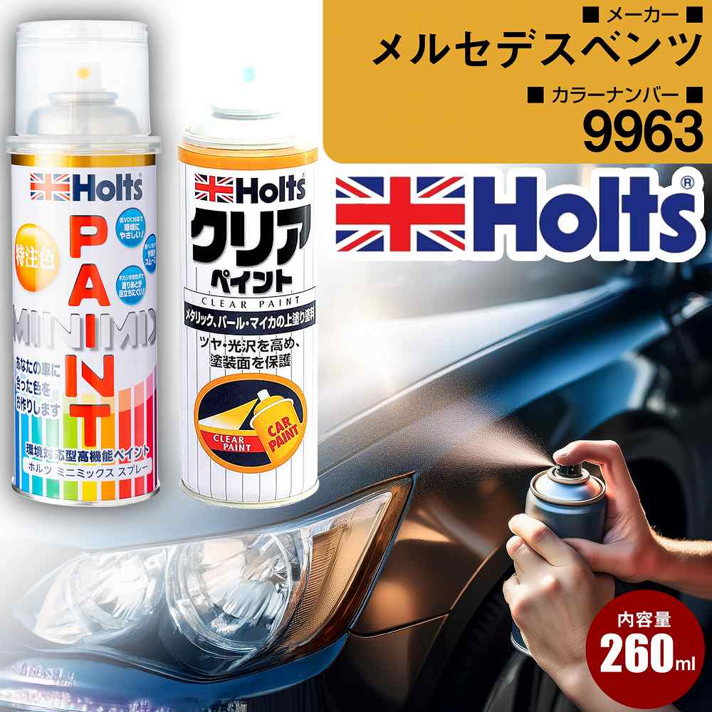 9963 【楽天市場】メルセデスベンツ 9963 インジウムグレー 車 キズ消し ペイントスプレー+クリアセット Holts ホルツ MINIMIX ...