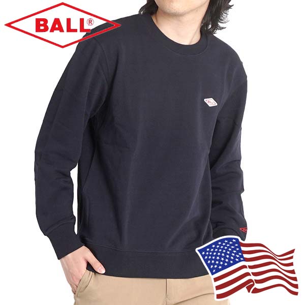 トレーナー メンズ ブランド Ball スウェット 長袖 裏毛 春 秋 インナー ユニセックス ワッペン ゆったり 無地 グレー ネイビー 黒 ヘビーウエイト 厚手 11 3oz おしゃれ 送料無料 最大91 オフ
