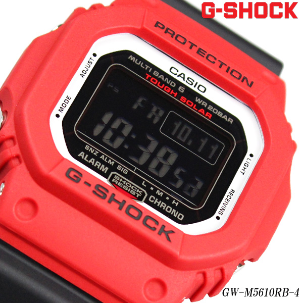 楽天市場 Casio カシオ G Shock 電波 ソーラー 時計 黒赤 Black Red Gw M5610rb 4 あす楽 送料無料 ウォッチストアｆｒｅｅｚ