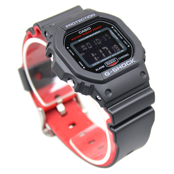 【楽天市場】CASIO G-SHOCK 時計 メンズ 腕時計 Black & Red Series DW-5600HR-1【あす楽】【送料無料