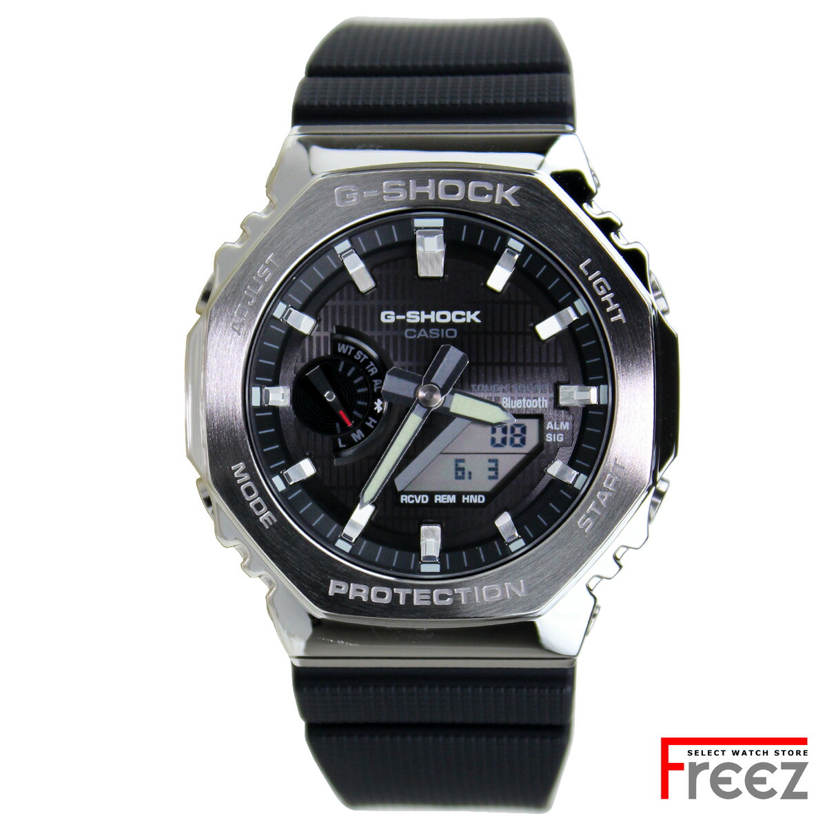 CASIO G-SHOCK GBM-2100-1A カシオ Gぼうぜん自失 メンズ ウオッチ Bluetooth 手ごわいソーラー オクタゴン メタルベゼル 20空圧雨合羽 外国でひな形