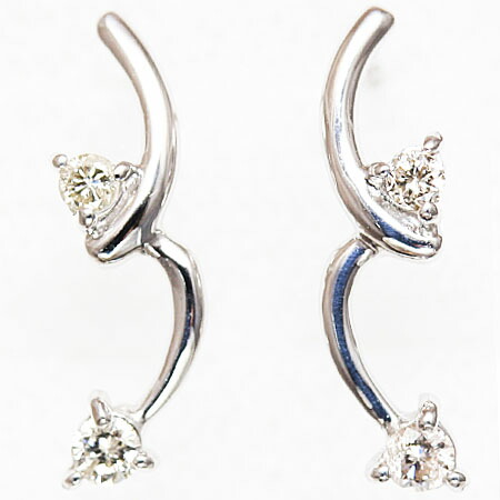 楽天市場】K14WG スクエア に ダイヤモンド ピアス : Graceみわ