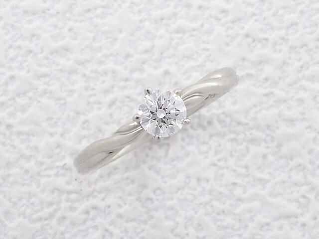 富士屋◆ダイヤモンド/0.381ct Pt950 1粒ダイヤ リング #10.5 ソーティング付き 仕上済【中古】|富士屋質店店