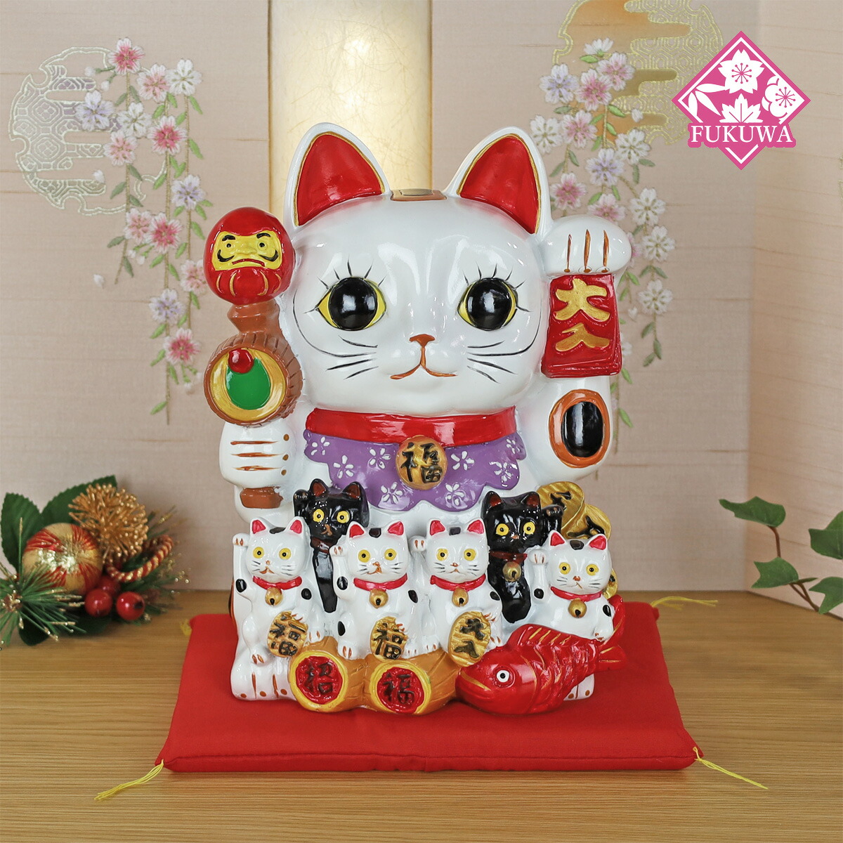 【美品】招き猫 親子招福バンク 超ジャンボ ゴージャス 33cm 美品】招き猫 親子招福バンク 超ジャンボ ゴージャス 33cm Amazon.co