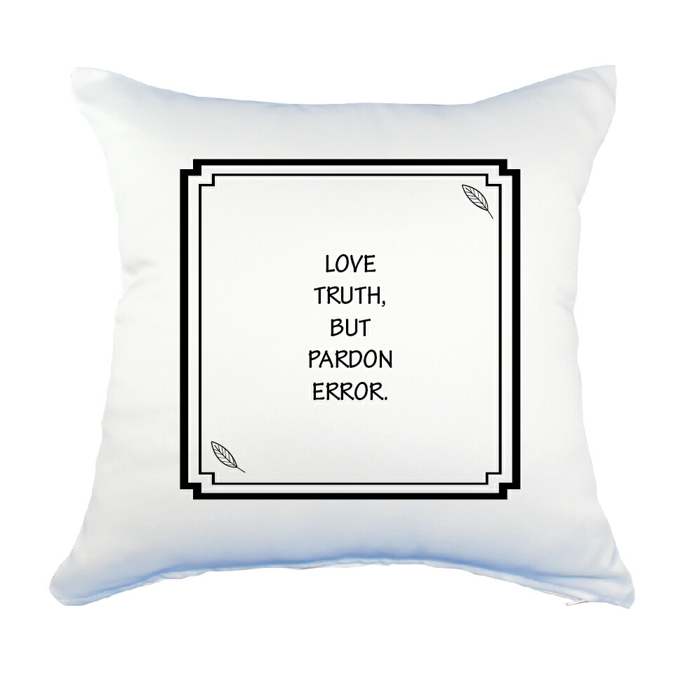 楽天市場 英語 名言 グッズ クッション Lサイズ Love Truth 78 リーフブラック 45 45cm オリジナル おすすめ かっこいい 部活 引退 敬老の日 スポーツ 腰痛対策に オリジナルグッズ専門店ファンクリ