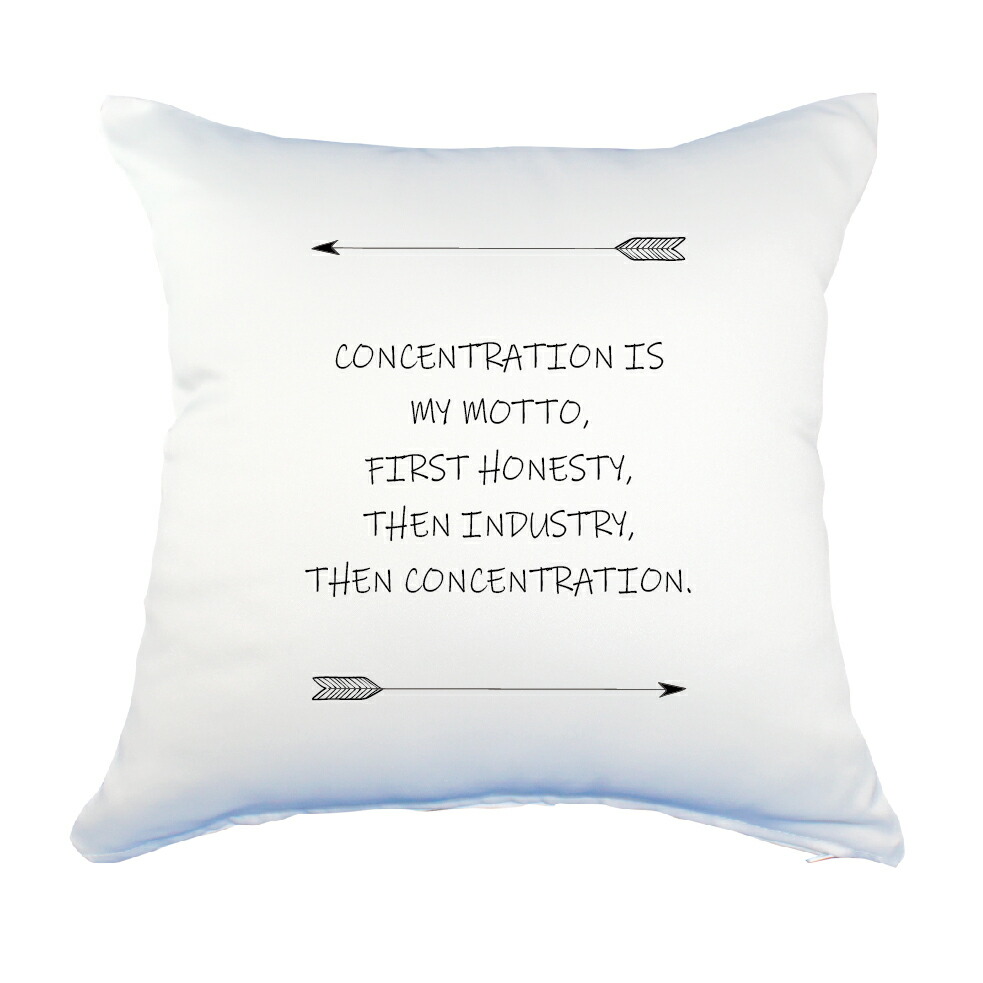楽天市場 英語 名言 グッズ クッション Lサイズ Concentration Is My Motto 268 アロー 45 45cm オリジナル おすすめ かっこいい 父の日 腰痛対策に オリジナルグッズ専門店ファンクリ
