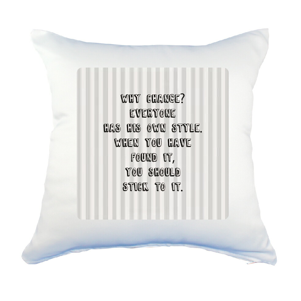 楽天市場 英語 名言 グッズ クッション Lサイズ カバーのみ Pstv Why Change Everyone 158 ストライプ Pstv 45 45cm オリジナル おすすめ かっこいい 部活 引退 七五三 スポーツ 腰痛対策に オリジナルグッズ専門店ファンクリ