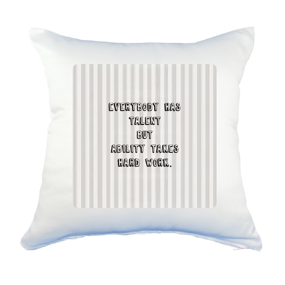楽天市場 英語 名言 グッズ クッション Lサイズ Everybody Has Talent 169 ストライプ Pstv 45 45cm オリジナル おすすめ かっこいい 部活 引退 クリスマス スポーツ 腰痛対策に オリジナルグッズ専門店ファンクリ