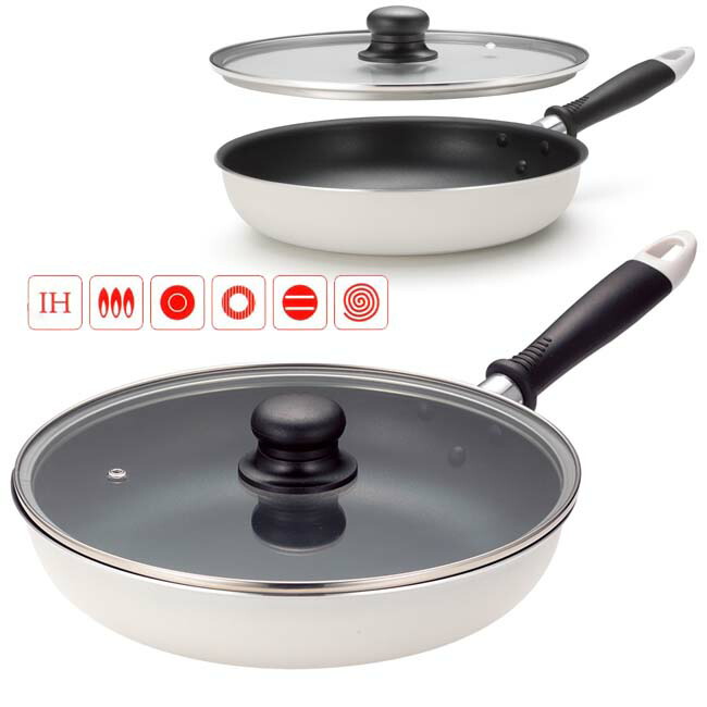 楽天市場】フライパン 26cm ガラス蓋付き carina カリーナ IH