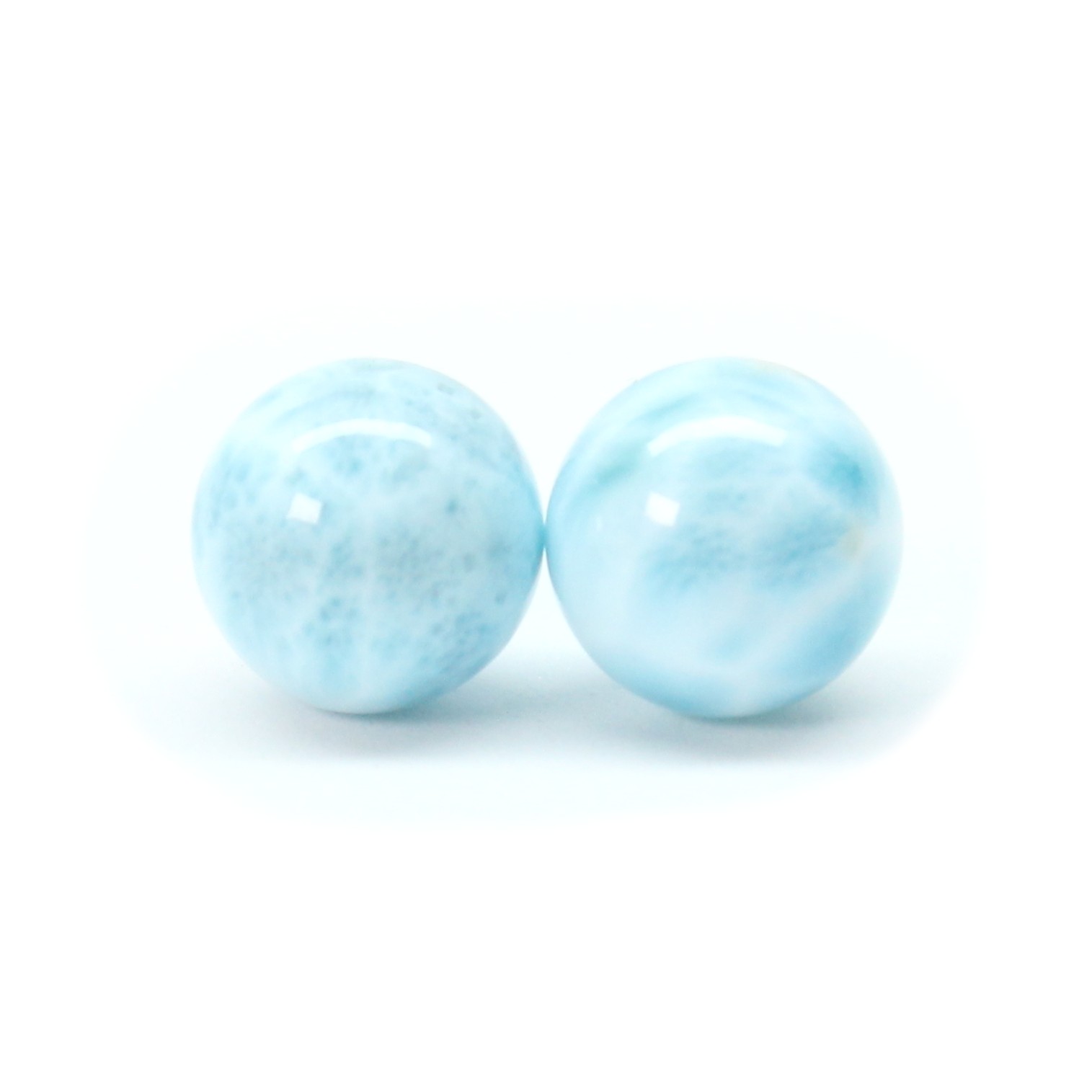 2珠セット ラリマー魅力11mm ブルー・ペクトライト【GHTU32 4g】粒売り ハンドメイド 交換用ゴム付＆巾着1枚 【愛　平和　安らぎ】 カリブ海の宝石 ご褒美 お揃い ギフト 京海堂