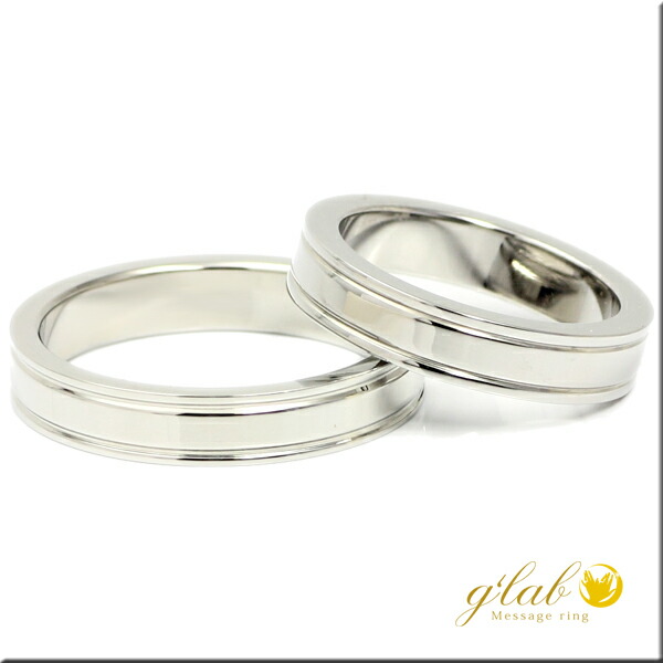 【ペアリング ステンレス】指輪 シルバー 結婚指輪 【4ミリダブルライン】【無料ラッピング_名入れ】【セミオーダー】 サージカルステンレス ユニセックス ギフト用 / 20代 30代 40代 50代 ジーラブ