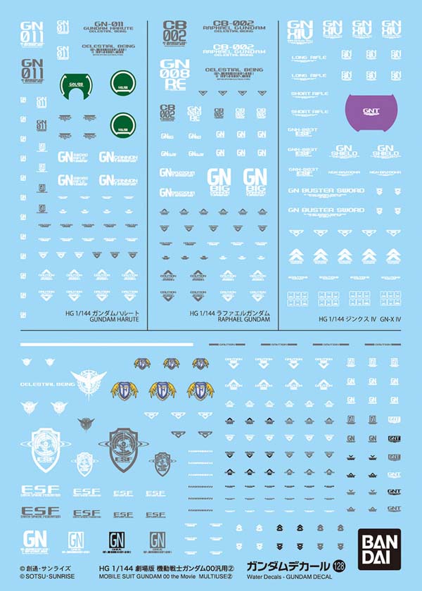 市場 ガンダムデカールNo.128 1 HG 144 機動戦士ガンダム00汎用 劇場版