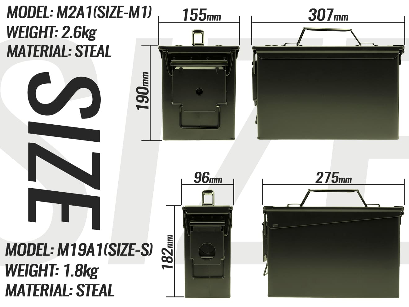 70％以上節約 MILITARY-BASE ミリタリーベース M19A1タイプ M2A1タイプ アンモボックス 2個セット アーモBOX アウトドア  キャンプ用品の収納に リチウムバッテリーの保管に qdtek.vn