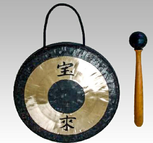 楽天市場】銅鑼(鐘/ゴング)直径 約36cm×厚さ 約6cmバチ1個付き 【送料