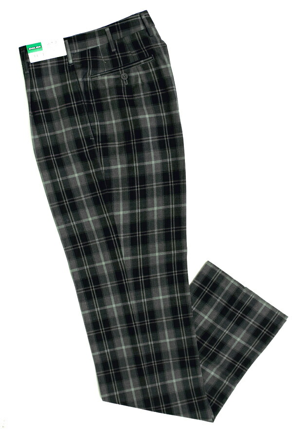 【決算感謝】アイラブ制服 オリジナル夏用スラックス モノトーンチェックピンクライン W85/W88 ワンタック美シルエット
