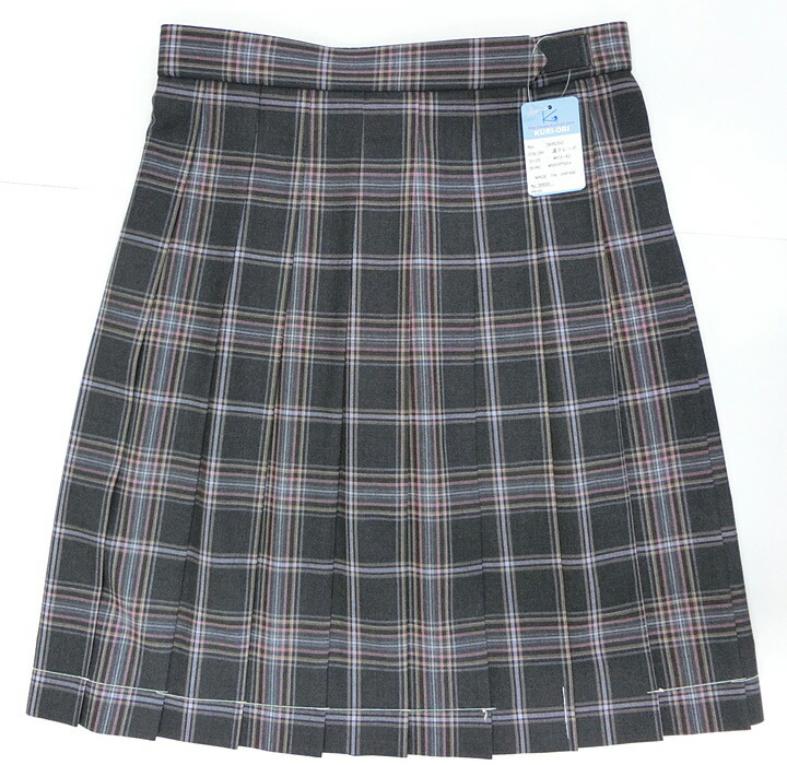 楽天市場】制服スカート 夏用 グレー無地車ヒダ18本 丈51 W63/66/69/72 