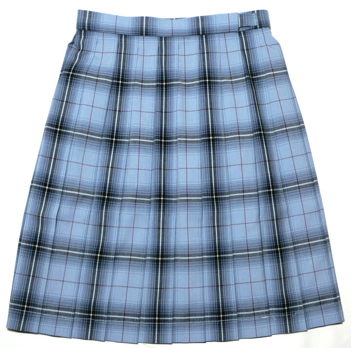 制服 スカート 夏用【1J80003】サックスチェック柄W63～80 丈48 OLIVE des OLIVE school（オリーブデオリーブ スクール）