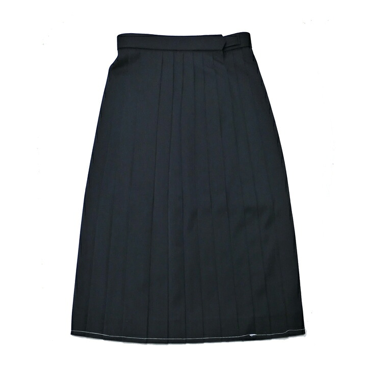 【OUTLET】ユニフォーム スコート 冬用 箱たたみ目28本 黒 無地 W60-W75 丈57-63【日本製】