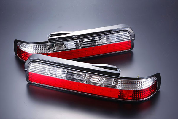 s13 シルビア テールライト 赤/クリア 2個セット D-MAX / S13 LEDクリスタルテールSET