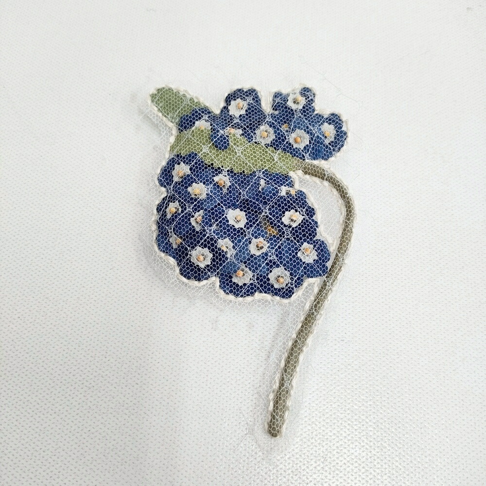 la fleur 新品 primura corsage コサージュ b2552 記憶の海 定価22000円 ブローチ ブルー ホワイト レディース ラフルール【中古】6-0219G