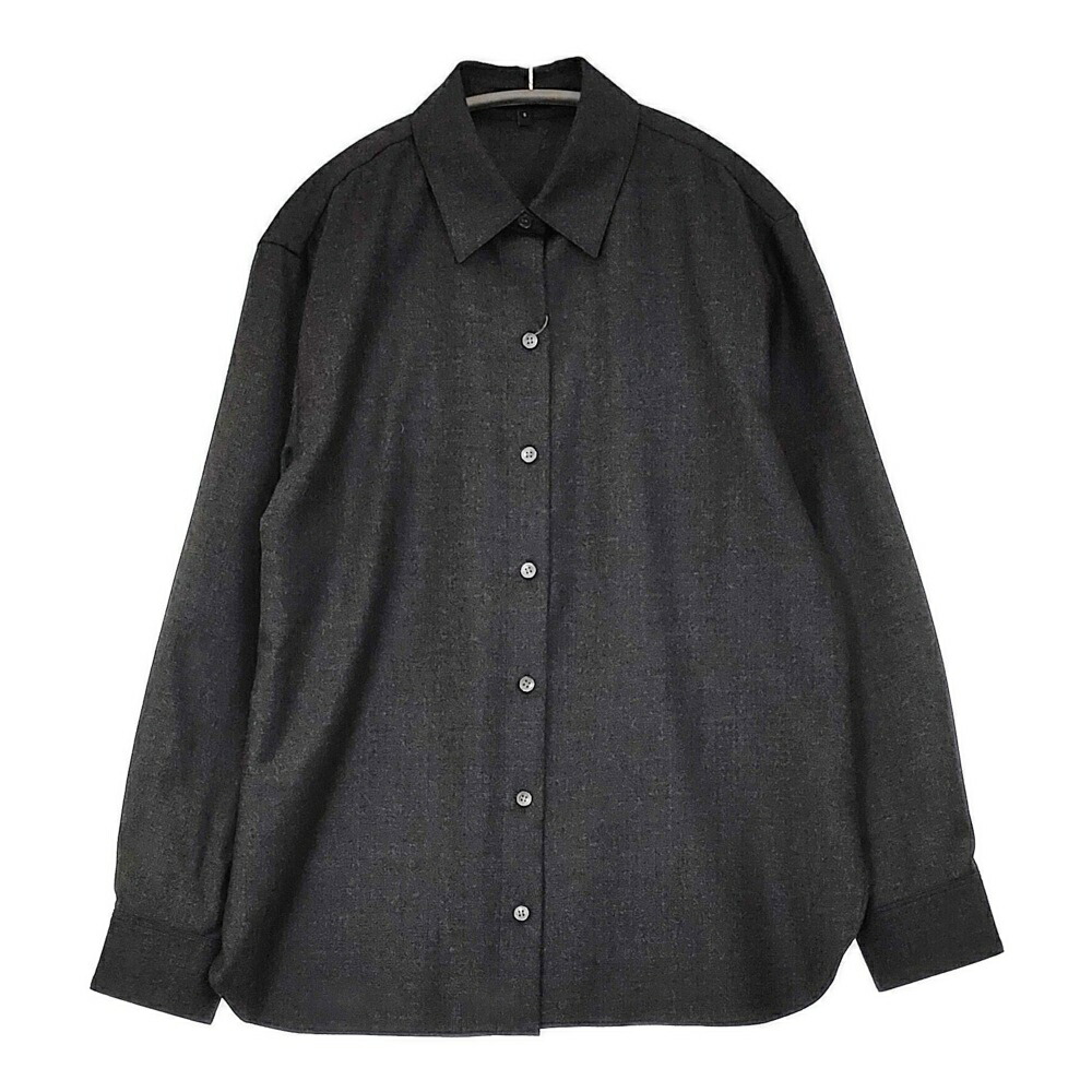 theory CLSC MENSWR SH C SLEEK FLANNEL サイズS ウール 長袖シャツ チャコールグレー レディース セオリー【中古】6-0219T