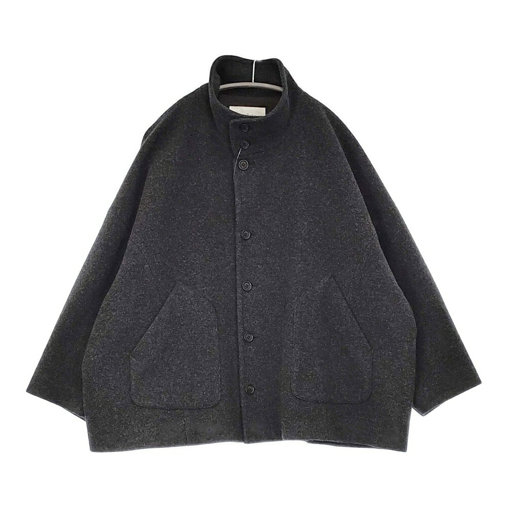 nest Robe ウールカシミヤフリースジャケット 定価71500円 01234-1052 コート 23AW チャコールグレー レディース ネストローブ【中古】6-0219A