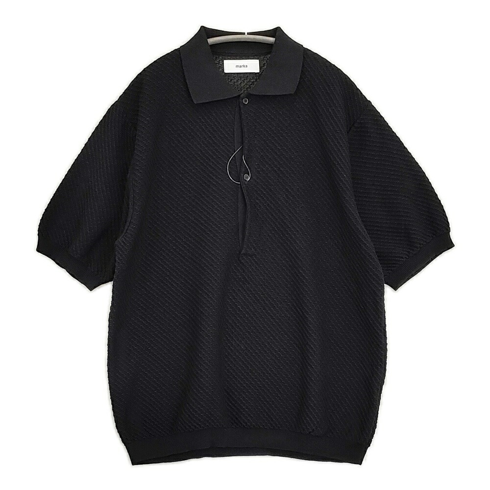 marka ORGANIC COTTON TWIST YARN SKIPPER KNIT 大きさ2 通貨価値35200円 M25B06SW01B 編み物 スポーツシャツ 25SS 黒いこと メンズ 目じるし【中古】6-0512S