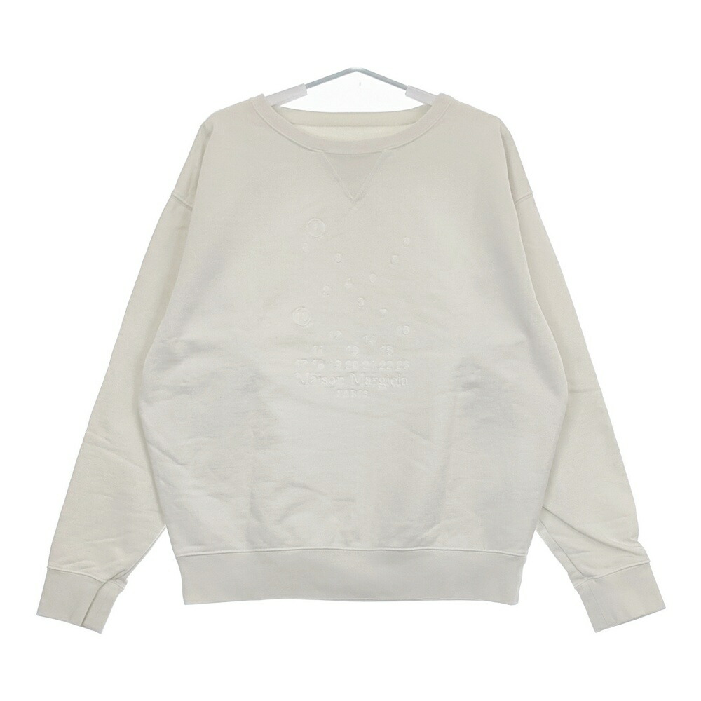 MAISON MARGIELA SWEATSHIRT CHALK ナンバリングロゴタイプ s50gu0208 s25520 汗水 白いこと レディース メゾンマルジェラ【中古】5-0315M