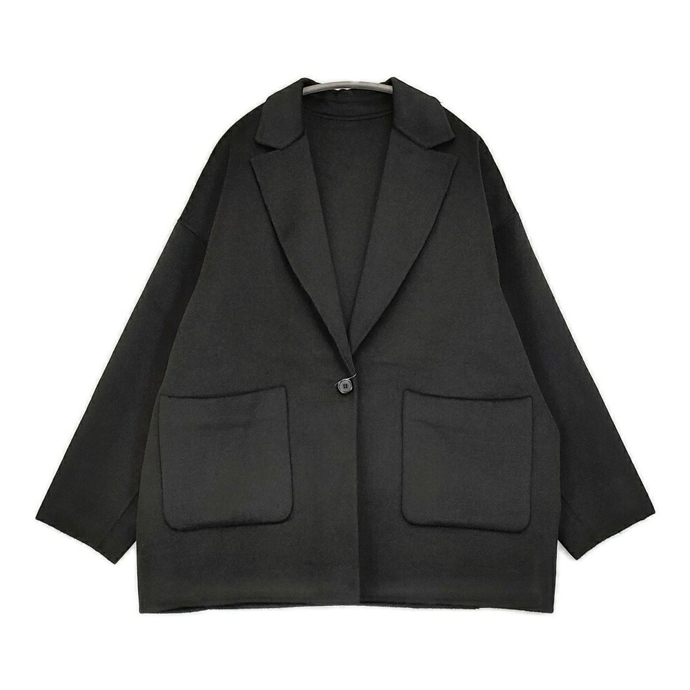 FORK&SPOON テーラーリバーコート DF47-27V020 定価23100円 コート 24AW ブラック レディース フォークアンドスプーン【中古】5-1214T