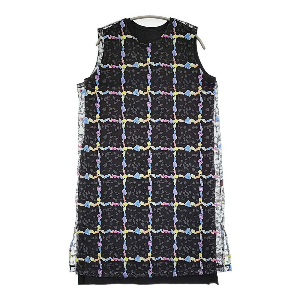 Haat ISSEY MIYAKE 刺しゅう チュール 肌付き衣装付き添い人 大きさ2 ノースリーブ 衣装 黒いこと レディース ハート形イッセイミヤケ【中古】6-0509S