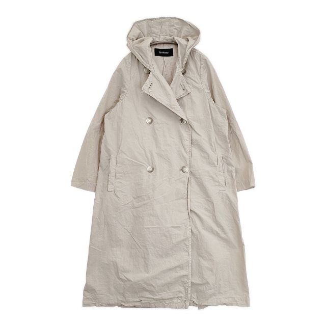 veritecoeur ダブルボタンフードコート 必要経費50600円 ICE GRAY NT-112 厚地の外套 薄墨色系 レディース ヴェリテクール【中古】6-0520M