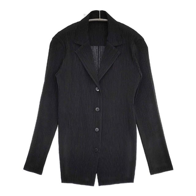 ISSEY MIYAKE 筋目  IM43FD431 上衣 黒いこと レディース イッセイミヤケ【中古】6-0513M