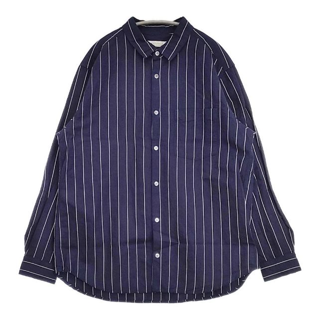 NEST ROBE CONFECT インディゴ ウェザーストライプ レギュラーカラーシャツ 通貨価値24200円 02231-0039 大きさ3 長袖プルオーバー 米国海軍 メンズ ネストローブコンフェクト【中古】6-0513M