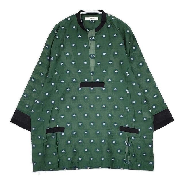 susuri 刺繍 20-403 カットジャカード ブラウス シャツ グリーン レディース ススリ【中古】6-0307M｜ブランド古着の専門店 ジージー