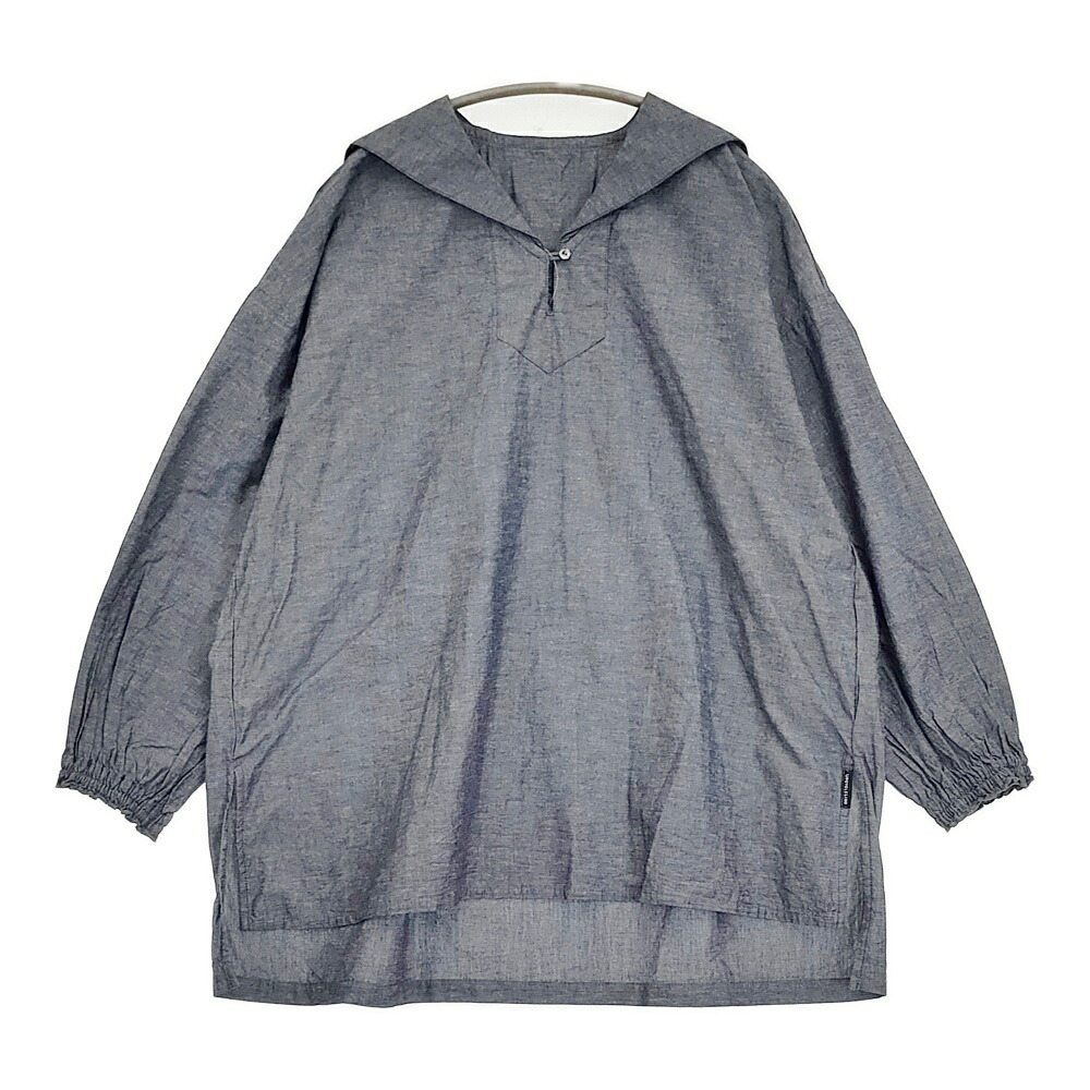 nest Robe Upcycle Lino ダンガリーセーラーシャツ 定価26400円 01241-1033 ブラウス インディゴブルー レディース ネストローブ【中古】6-0403M 10,926円
