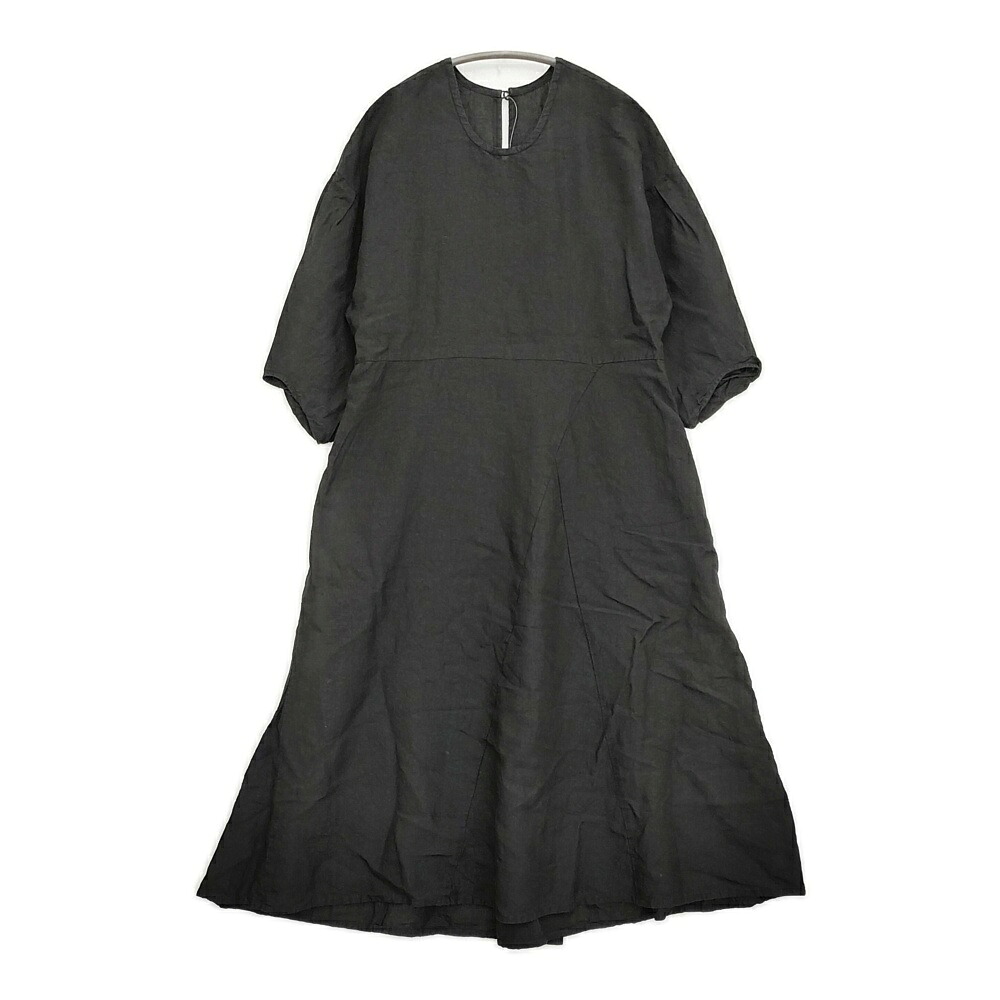 gasa アーカイブ 東方の旅 ワンピース 定価71500円 11211-07211 サイズM リネン ワンピース ブラック レディース ガサ【中古】5-0930M