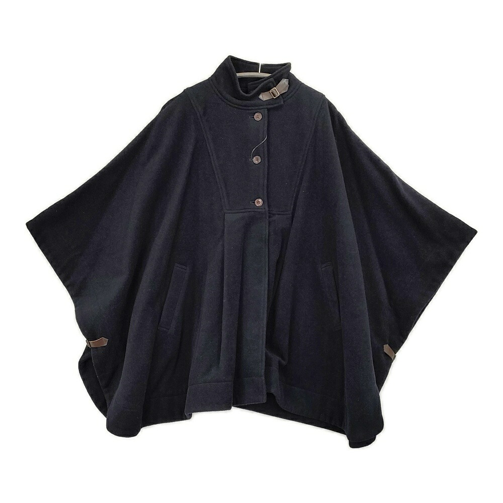 nest Robe ポンチョコート 01104-2043 ウールカシミヤ混 コート ネイビー レディース ネストローブ【中古】5-1219T