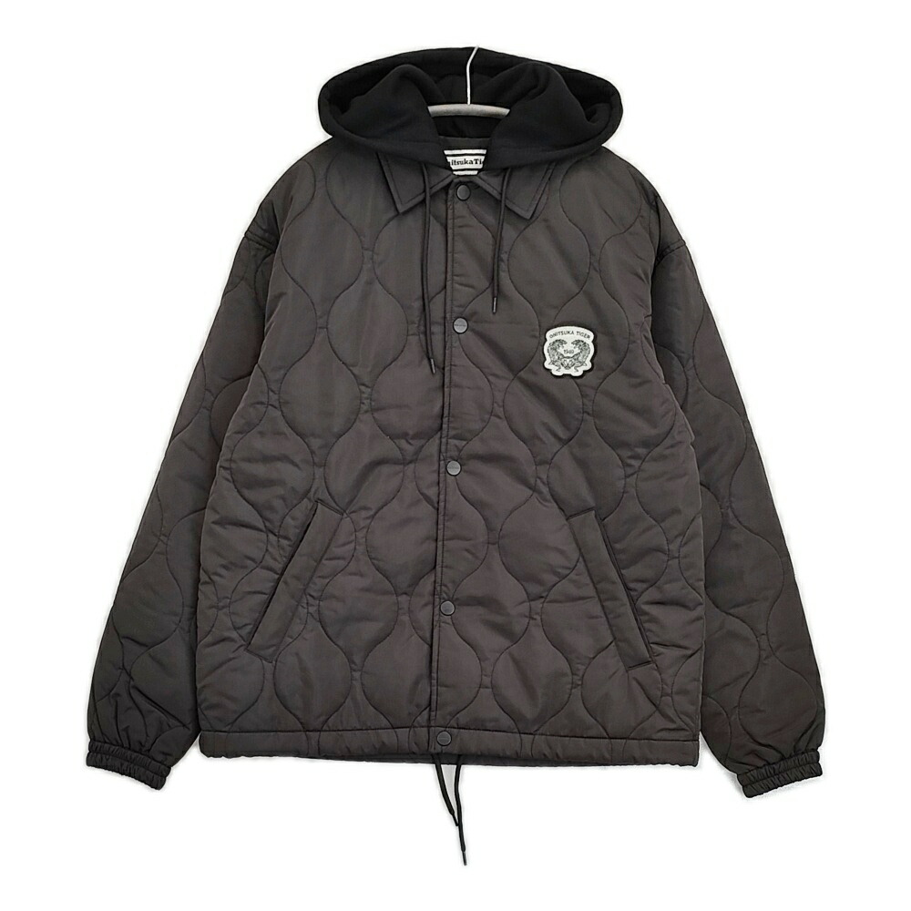 ONITSUKA TIGER QUILTED JACKET 通貨価値33000円 2183B416 大いさXS キルティング上衣 黒いこと ユニ一発やる オニツカタイガー【中古】6-0505T