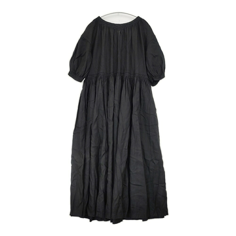 nest Robe 24SS リネンコンビシャーリングワンピース 大きさF 01242-1523 半袖 衣裳 黒いこと レディース ネスト衣裳【中古】6-0506S